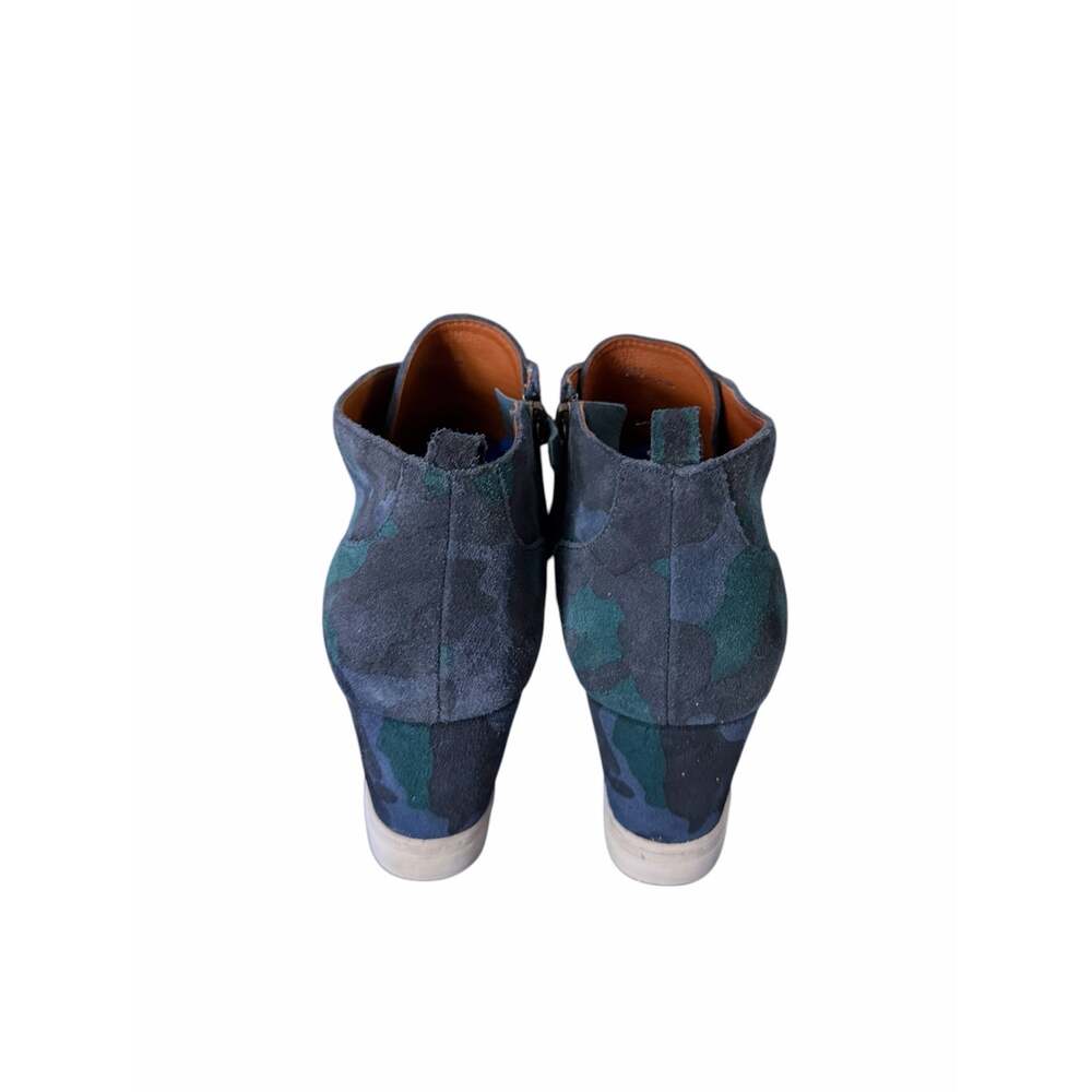 Linea Paolo Felicia Womens 8.5M Blue Camo Sneaker Suede Wedge Heel Ankle Bootie - Picture 3 of 7